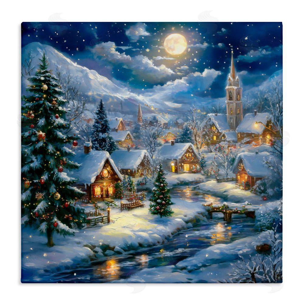 Creative Studio Snow Covered Village Canvas Wall Art Print