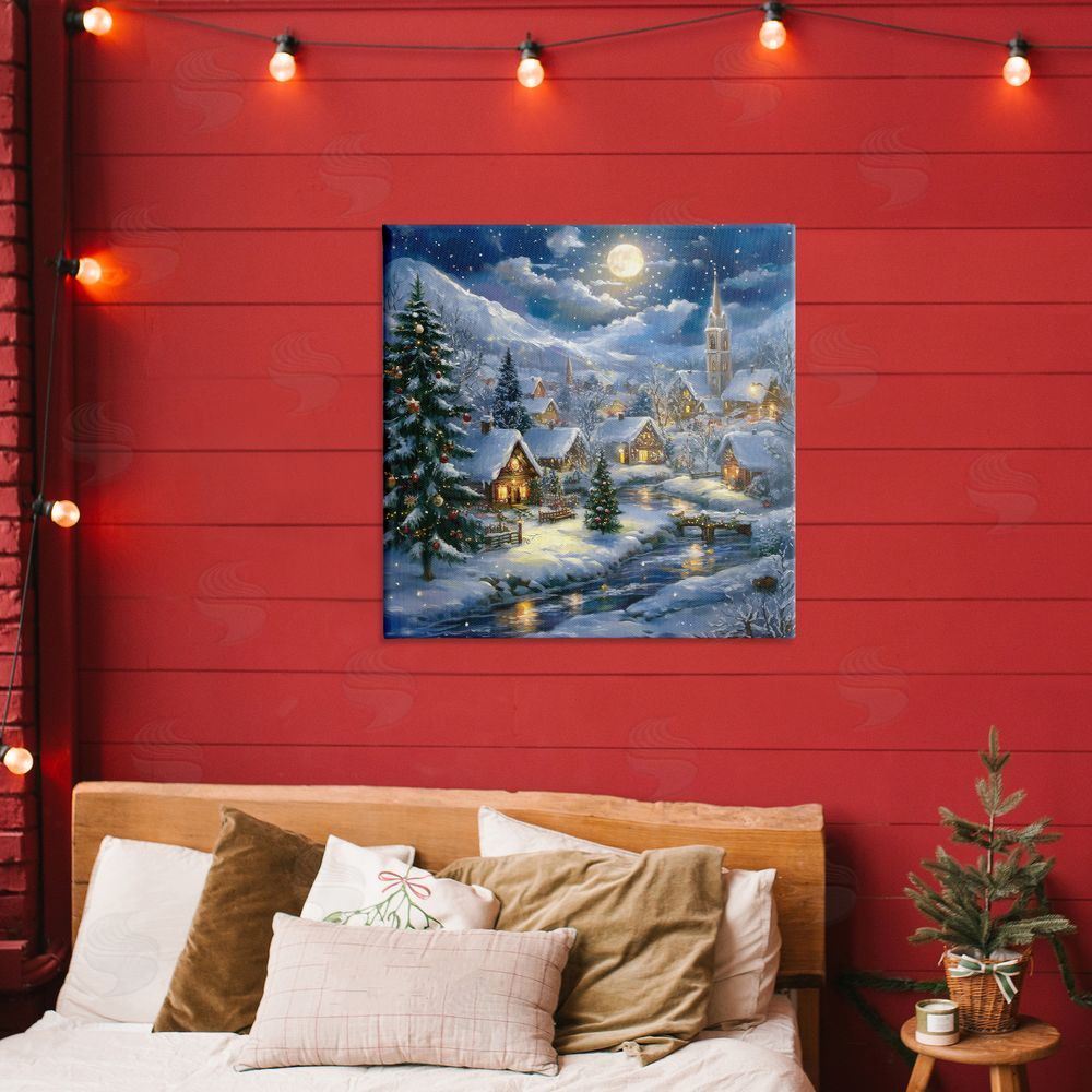 Creative Studio Snow Covered Village Canvas Art on Wall