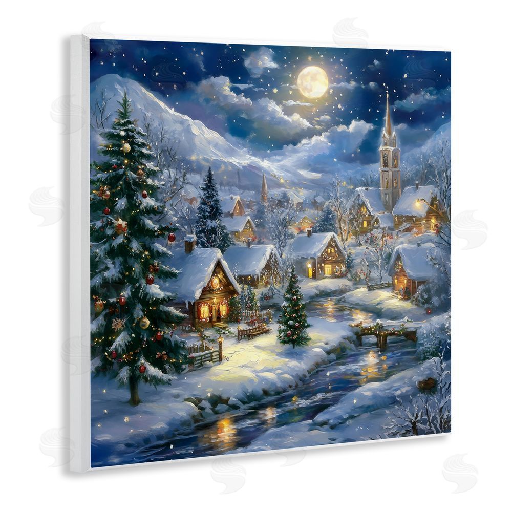 Creative Studio Snow Covered Village Wall Plaque Art Print