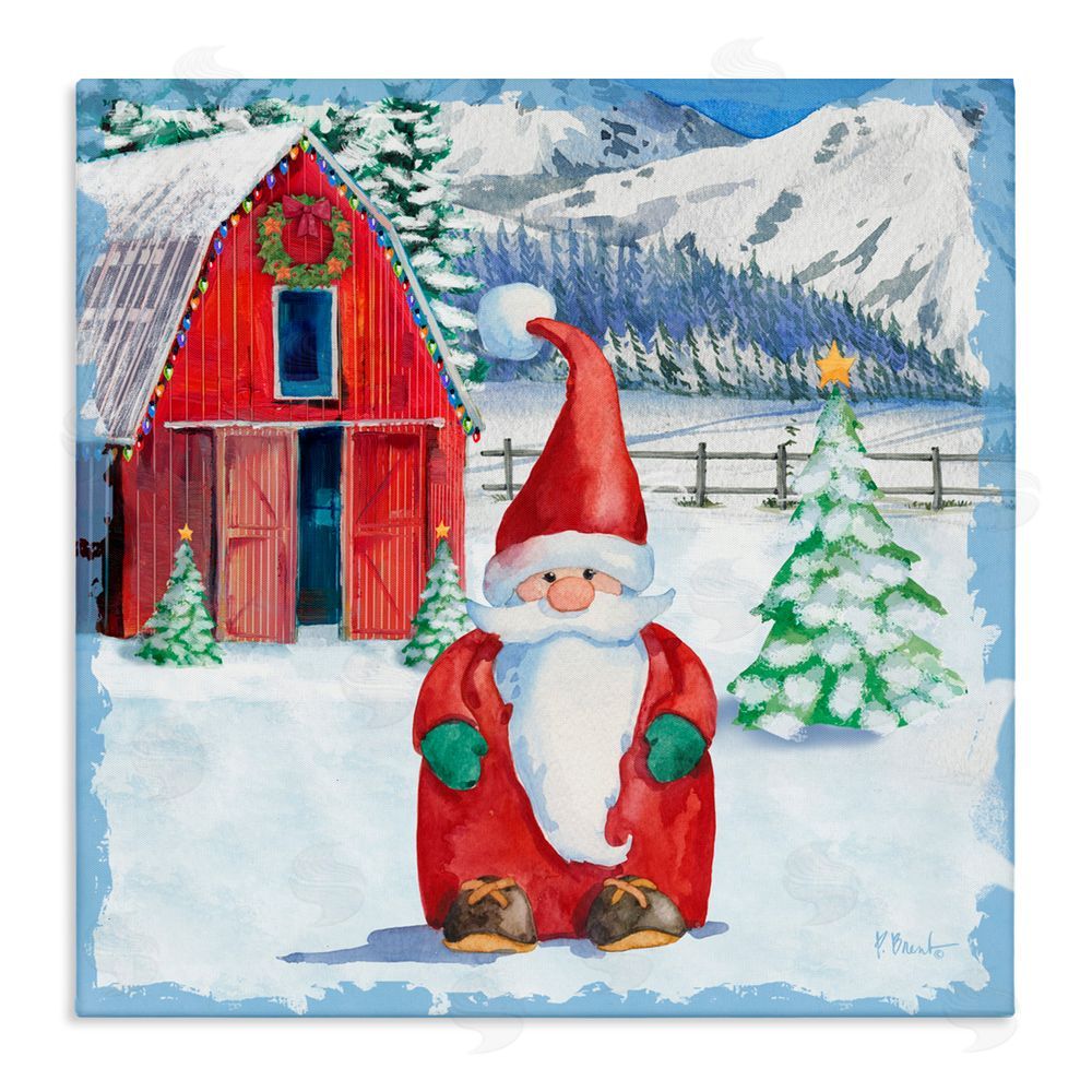 Paul Brent Frosty Barn Gnome Canvas Wall Art Print