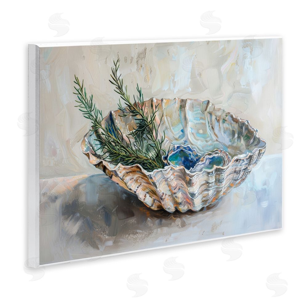 Petal Prints Design Coastal Christmas Shell & Fir Wall Plaque Art Print