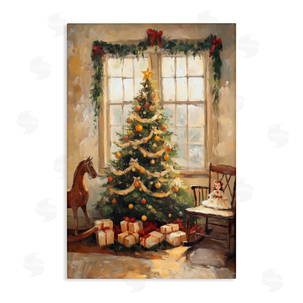 Petal Prints Design Christmas Morning Window View Canvas Wall Art Print