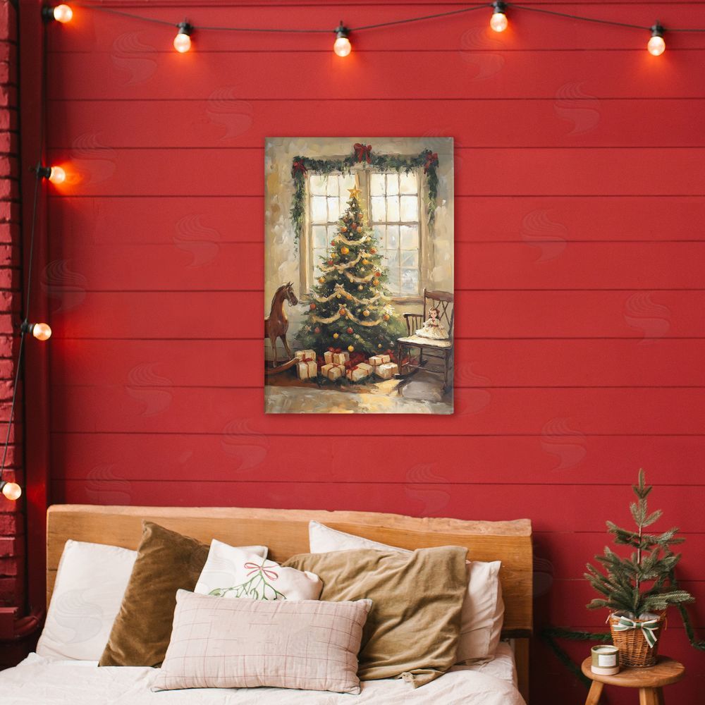 Petal Prints Design Christmas Morning Window View Canvas Art on Wall