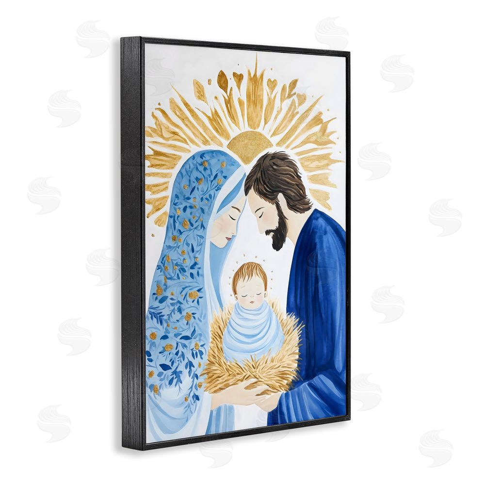 Petal Prints Design Newborn King Nativity Black Framed Giclee Wall Art Print