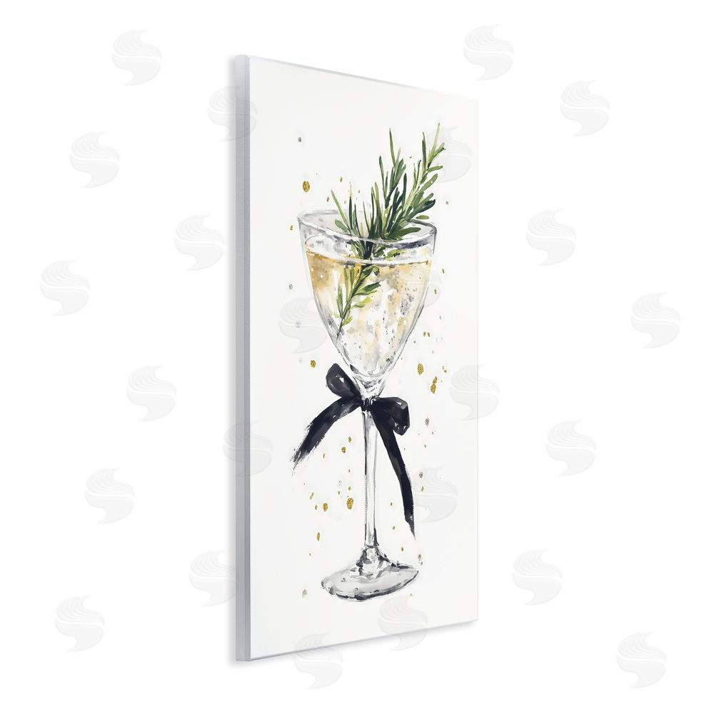 Petal Prints Design Christmas Cocktail with Fir Sprig Wall Plaque Art Print