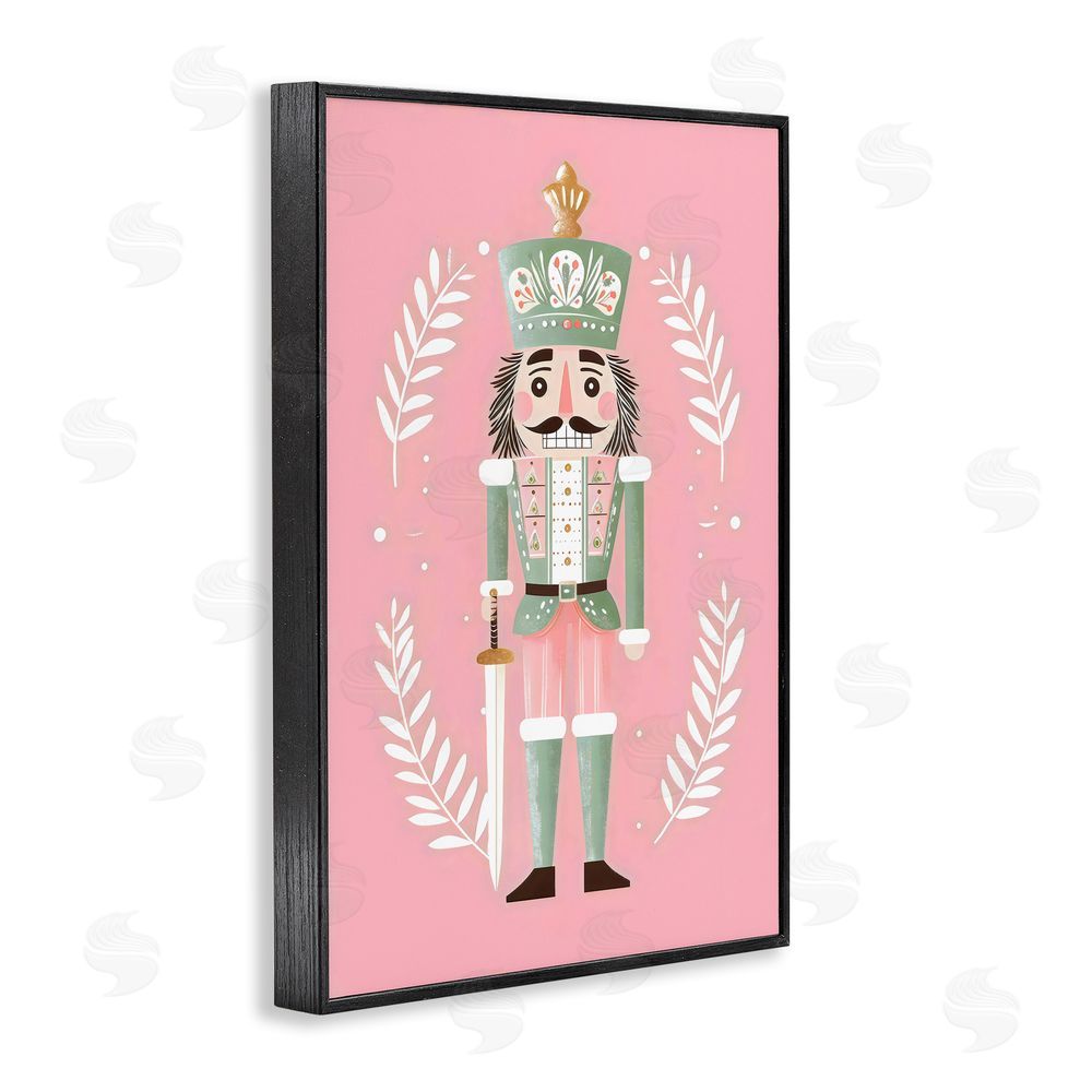 Petal Prints Design Nutcracker Suite in Pastel Pink Black Framed Giclee Wall Art Print