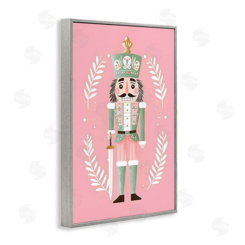Petal Prints Design Nutcracker Suite in Pastel Pink Gray Framed Giclee Wall Art Print