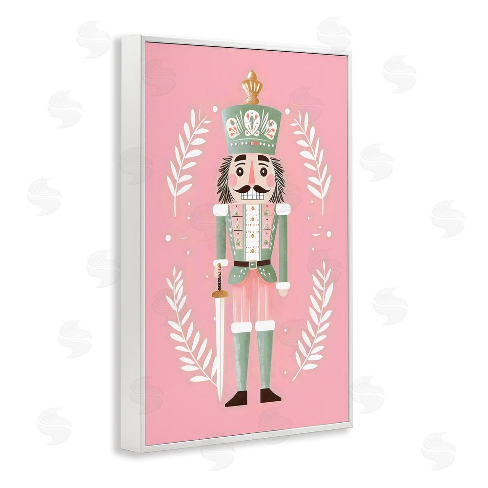 Petal Prints Design Nutcracker Suite in Pastel Pink White Framed Giclee Wall Art Print