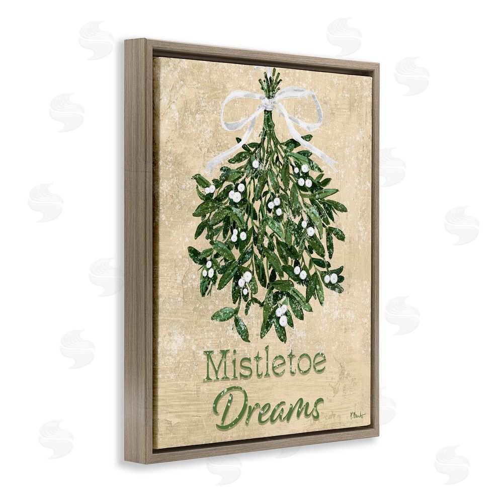 Paul Brent Mistletoe Dreams Rustic Brown Floating Frame Canvas Wall Art Print