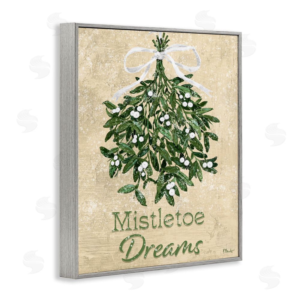 Paul Brent Mistletoe Dreams Rustic Gray Framed Giclee Wall Art Print