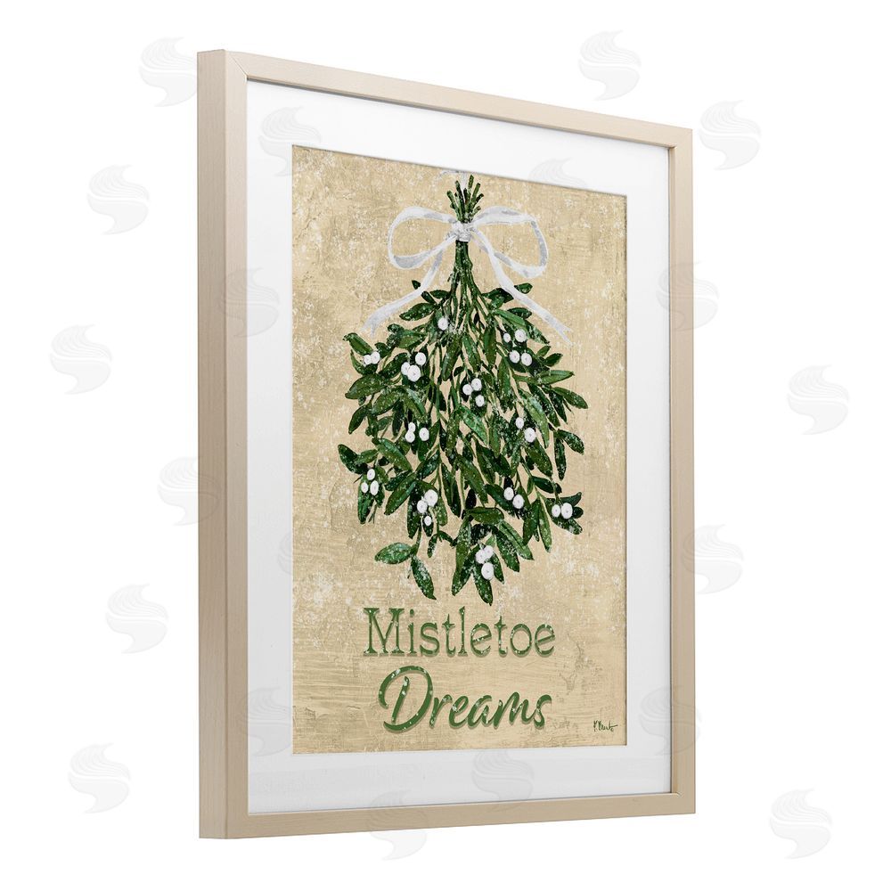 Paul Brent Mistletoe Dreams Rustic Birch Framed Print Under Glass with White Mat Wall Art