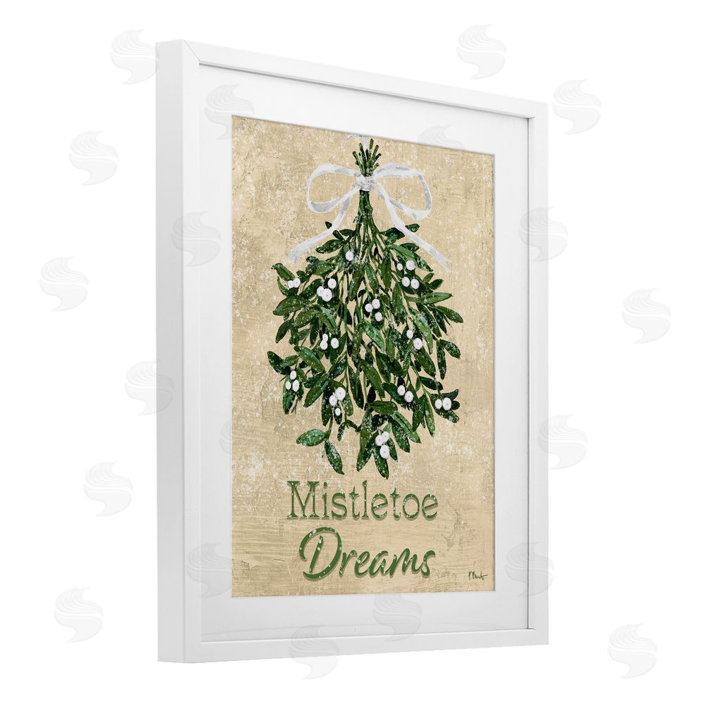 Paul Brent Mistletoe Dreams Rustic White Framed Print Under Glass with Mat Wall Art