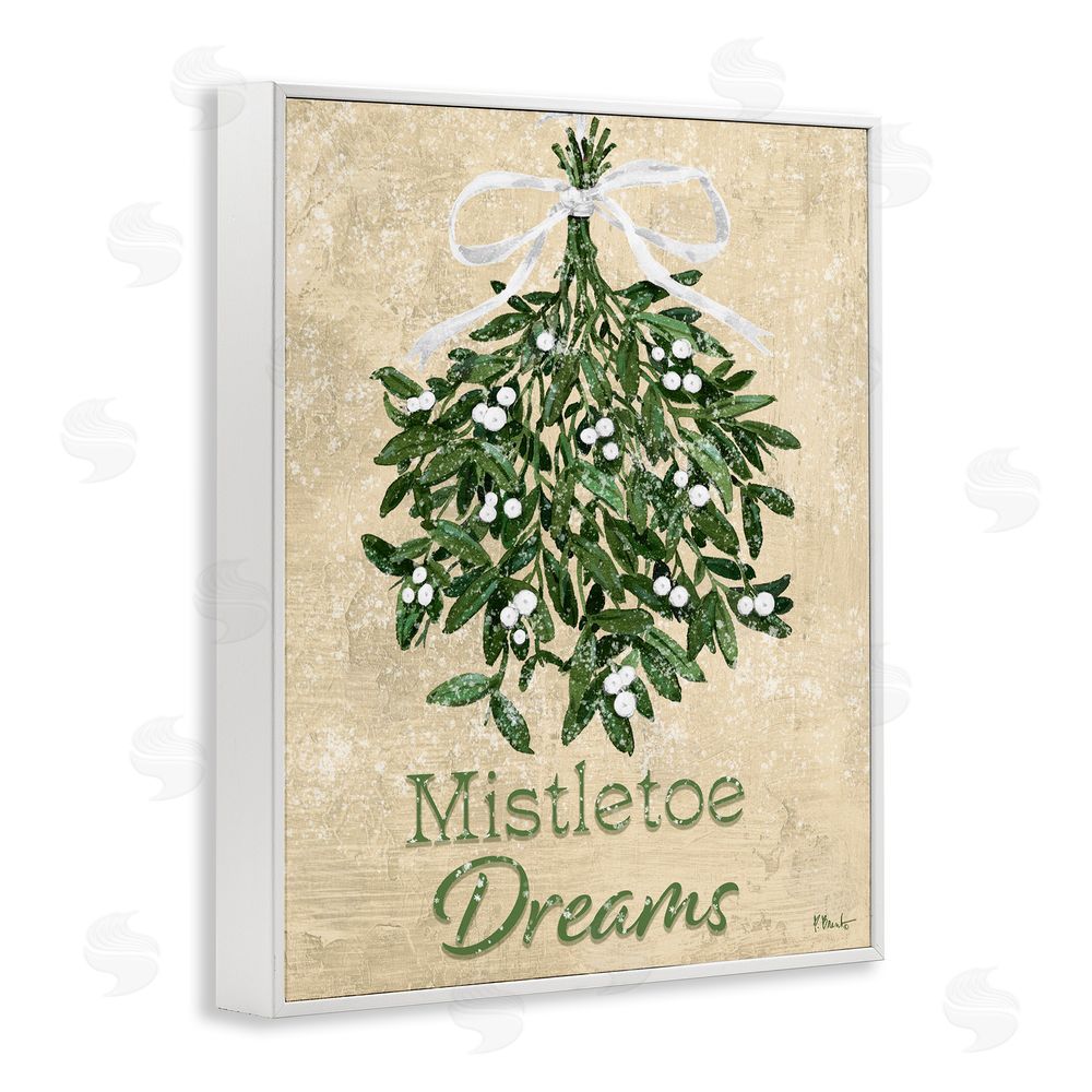 Paul Brent Mistletoe Dreams Rustic White Framed Giclee Wall Art Print