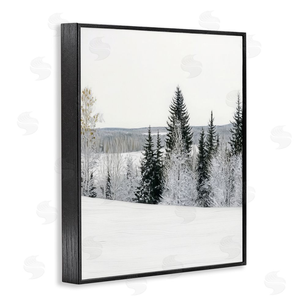Arlington Prints Snowy Overlook Winter Landscape Black Framed Giclee Wall Art Print
