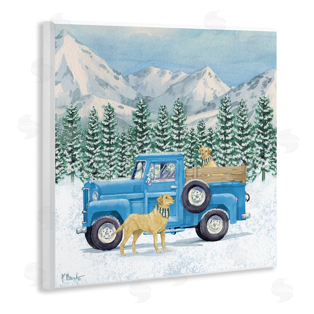Paul Brent Winter Pups & Truck Wall Plaque Art Print