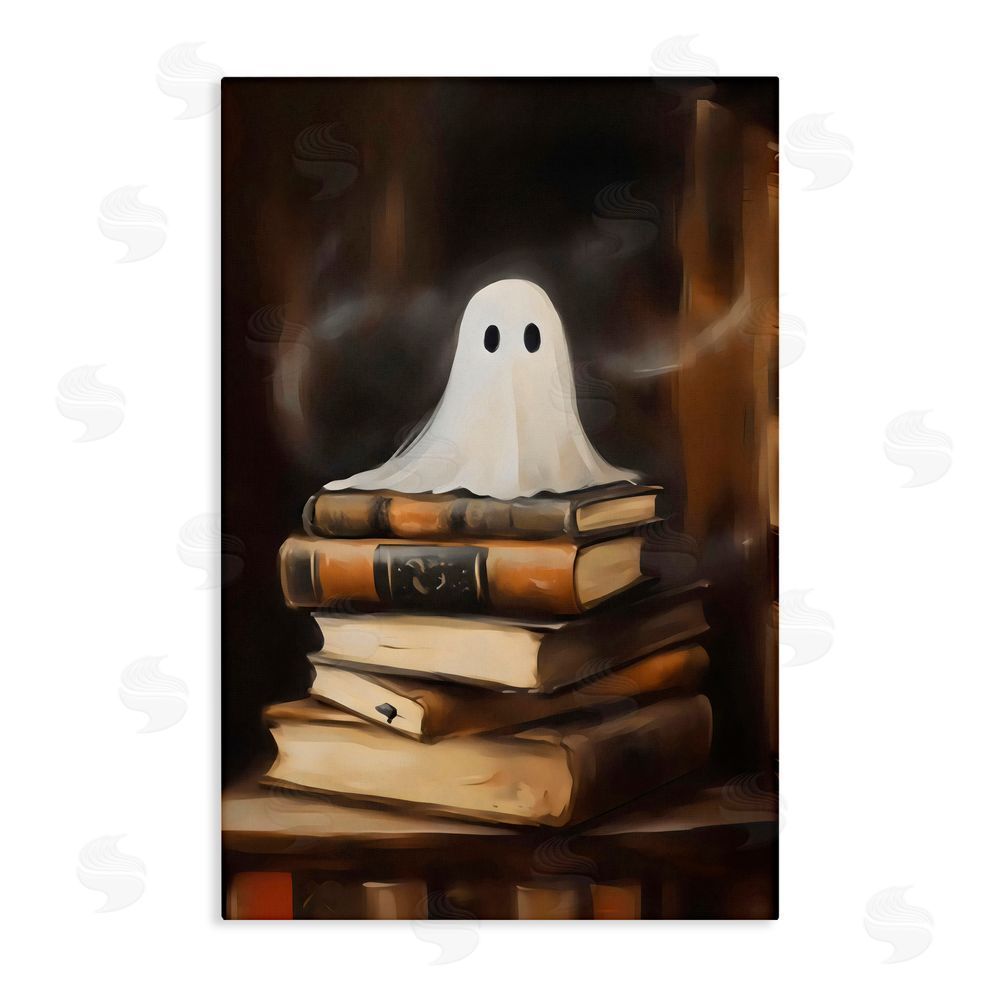 Arlington Prints Ghost on Book Stack  Canvas Wall Art Print
