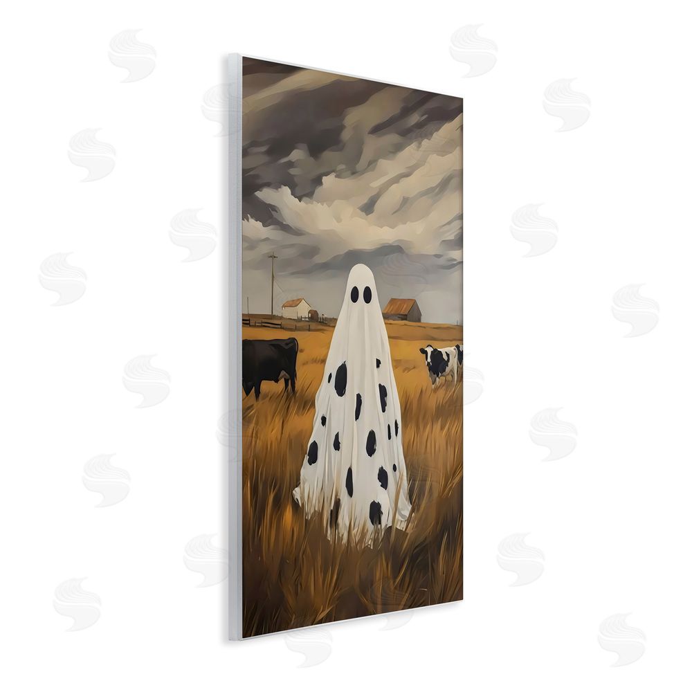 Arlington Prints Cow Ghost in Farmland Wall Plaque Art Print