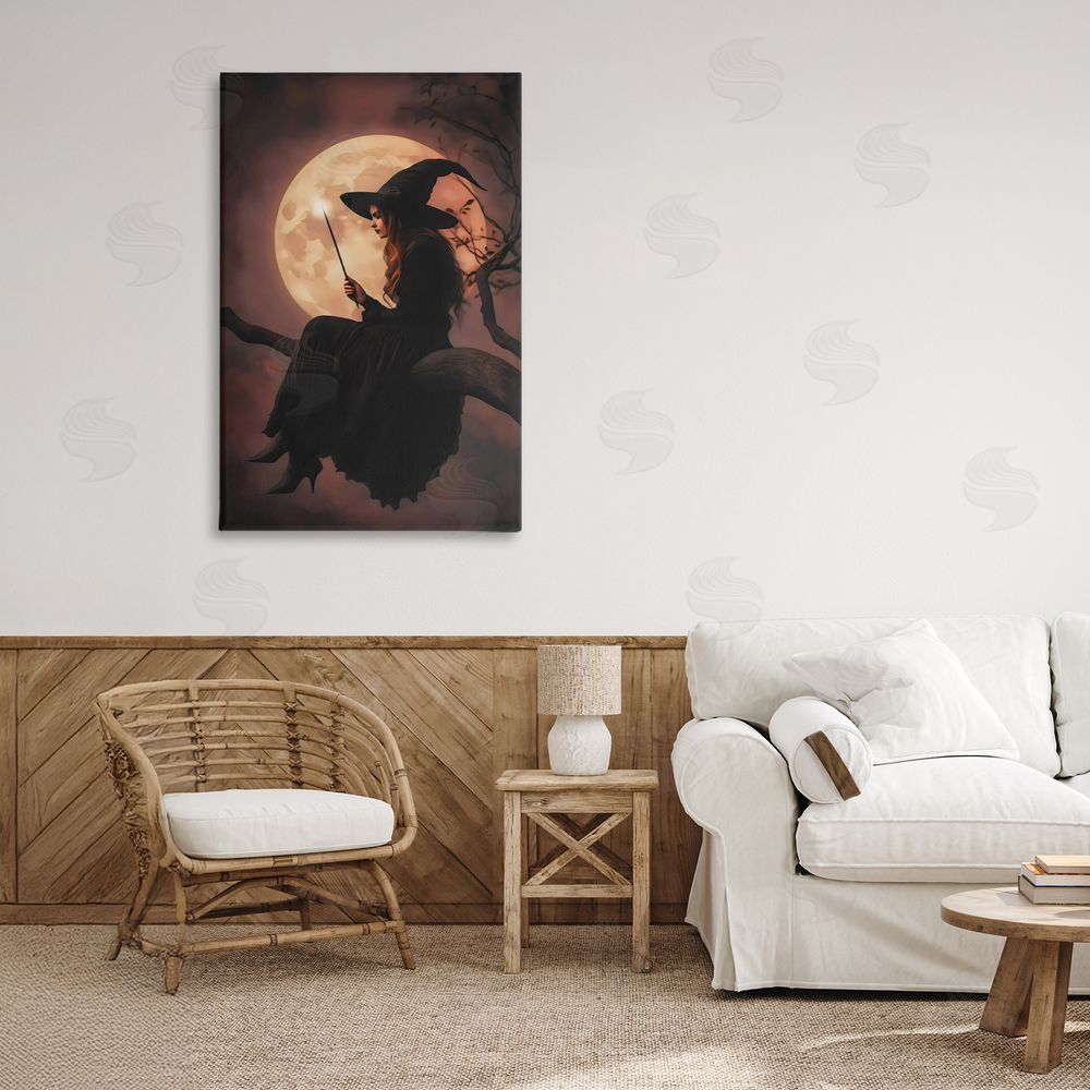 Arlington Prints Witch Casting Spell in Moonlight Canvas Art on Wall