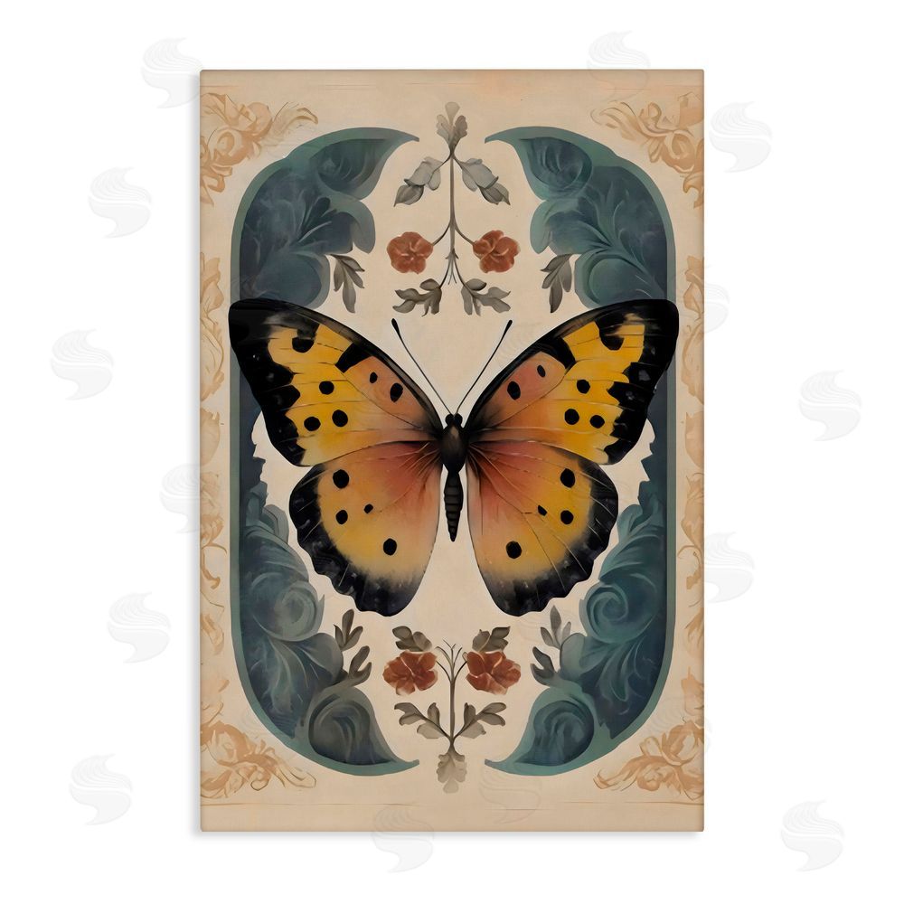 Arlington Prints Vintage Farmhouse Butterfly Symmetry Canvas Wall Art Print