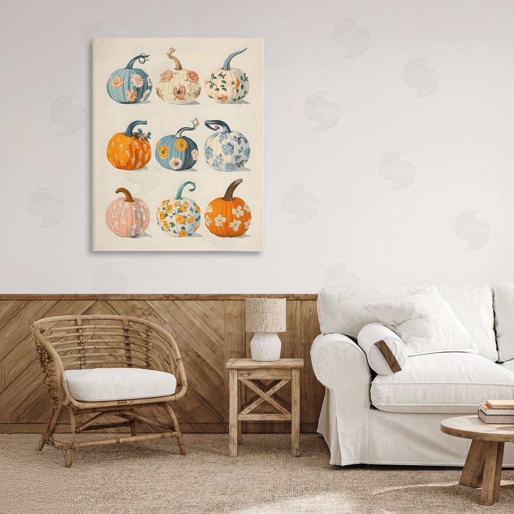 Arlington Prints Patterned Pumpkins Assortment Canvas Art on Wall