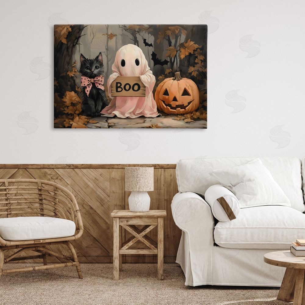 Arlington Prints Cute Halloween Boo Portrait Canvas Art on Wall