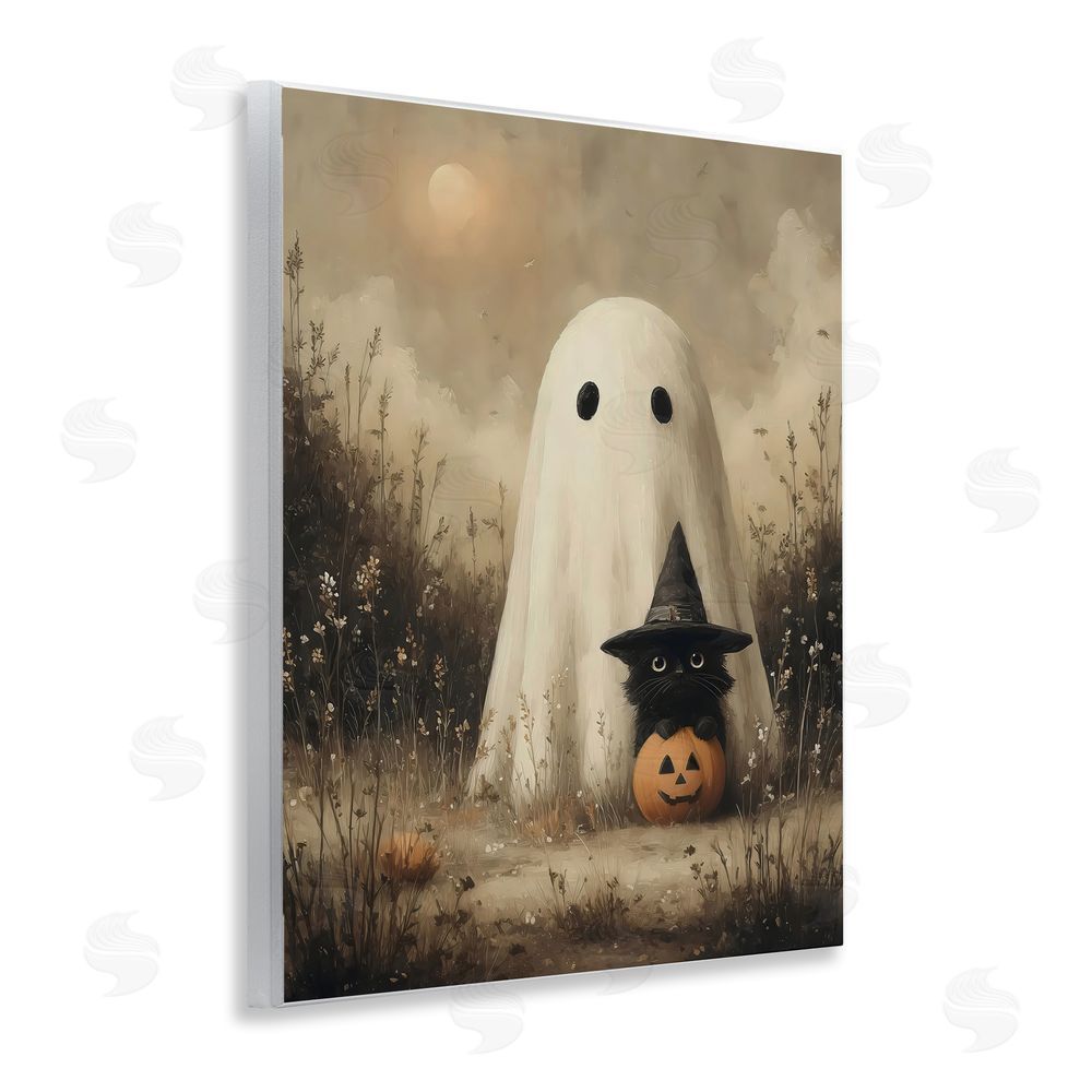 Arlington Prints Ghost & Black Kitten Wall Plaque Art Print
