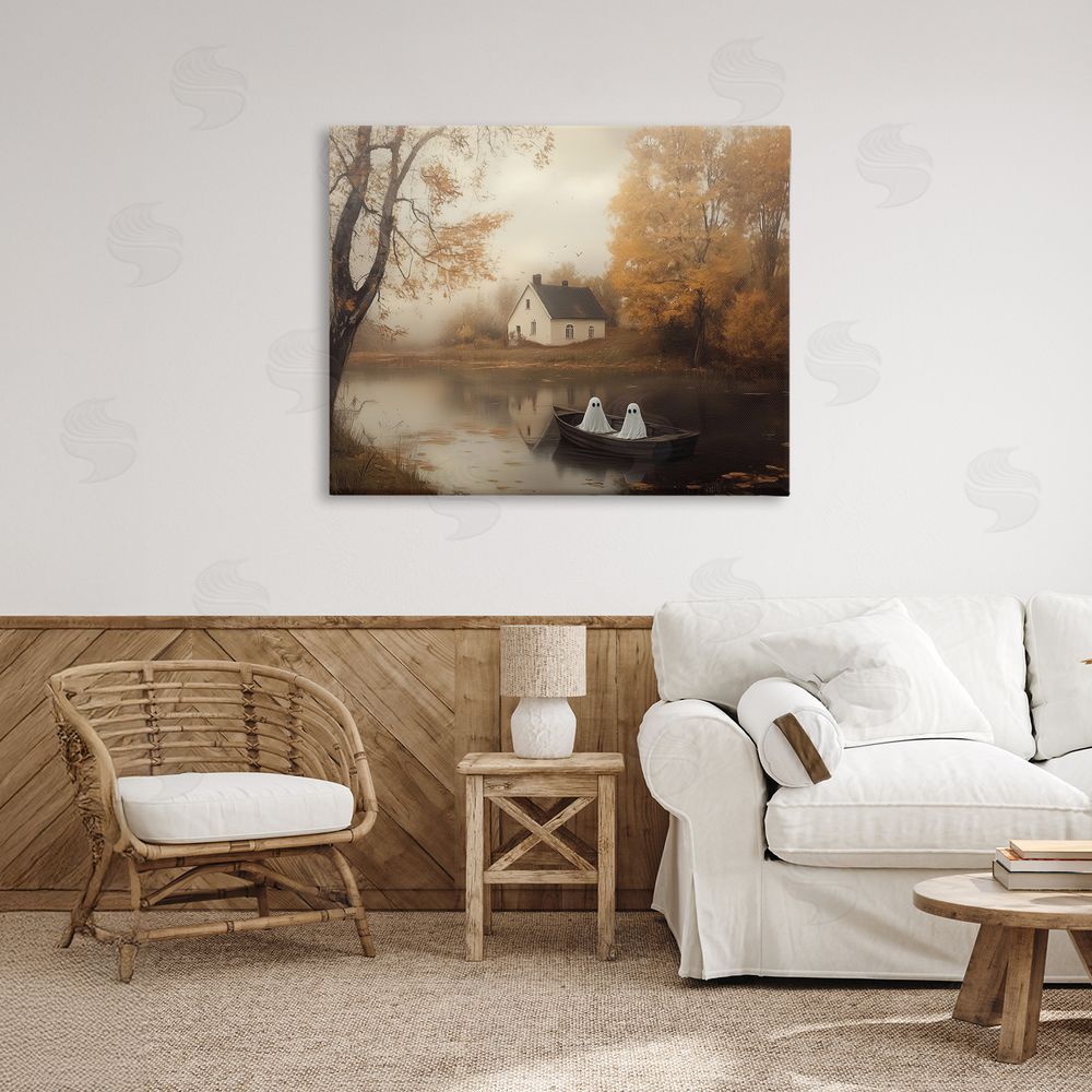 Arlington Prints Fall Ghosts Boat Ride Canvas Art on Wall