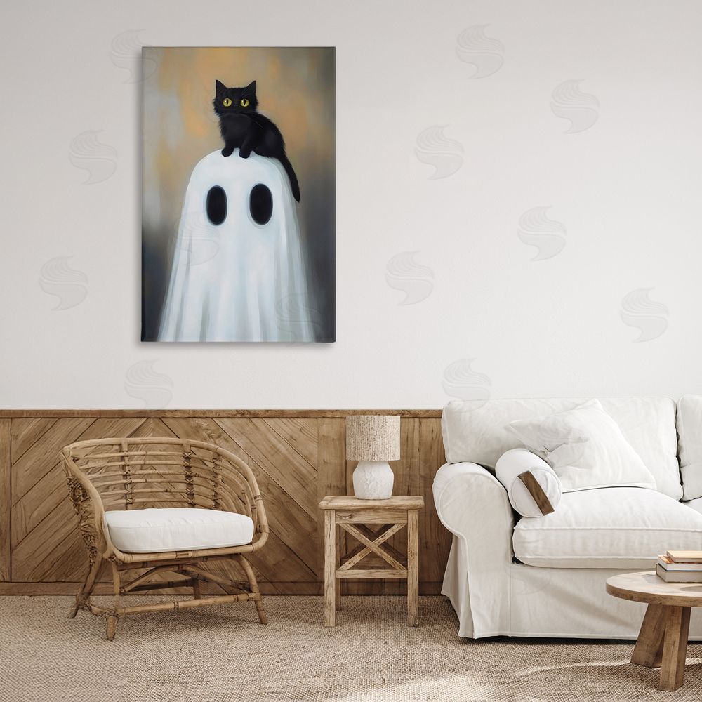 Arlington Prints Ghost And Kitten Perched Canvas Art on Wall