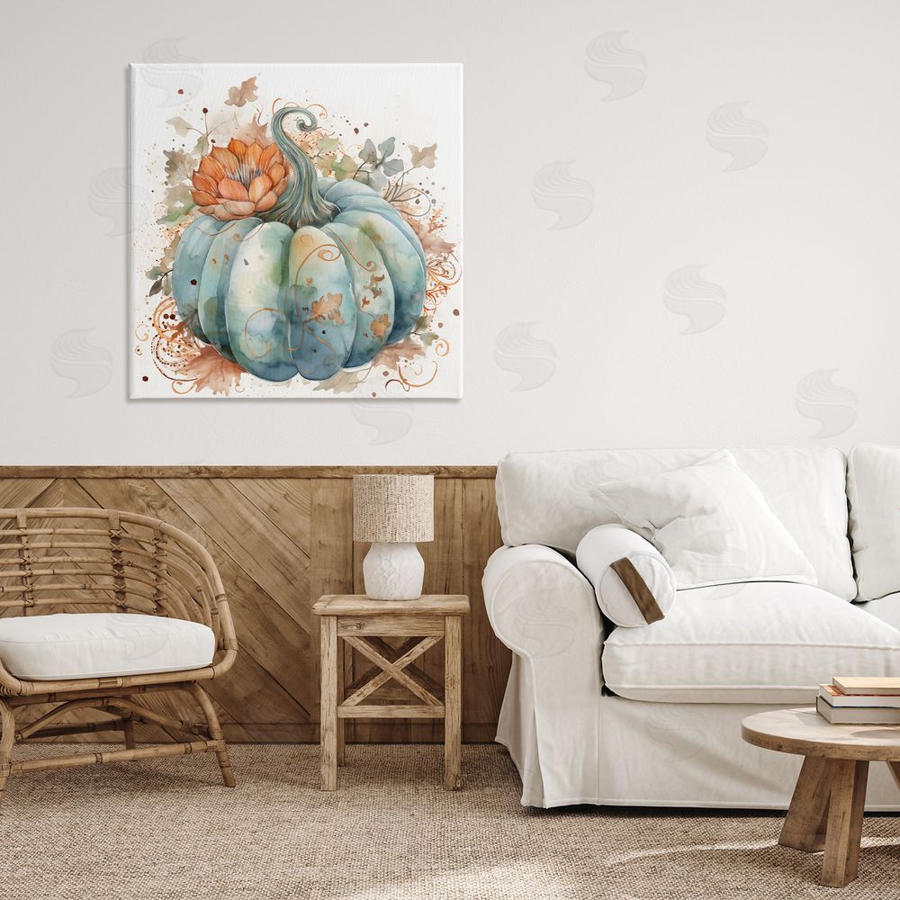Creative Studio Boho Pumpkin & Blossom Canvas Art on Wall