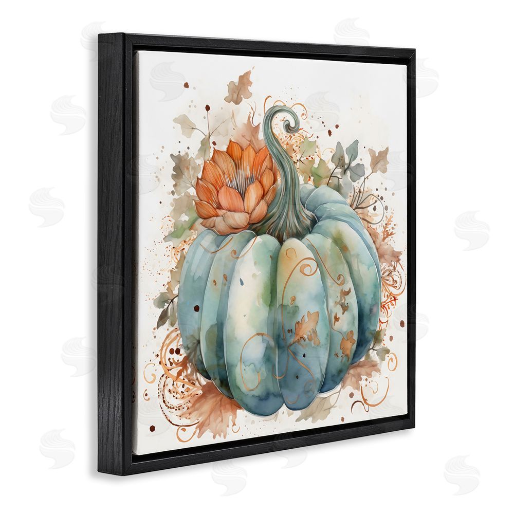 Creative Studio Boho Pumpkin & Blossom Black Floating Frame Canvas Wall Art Print