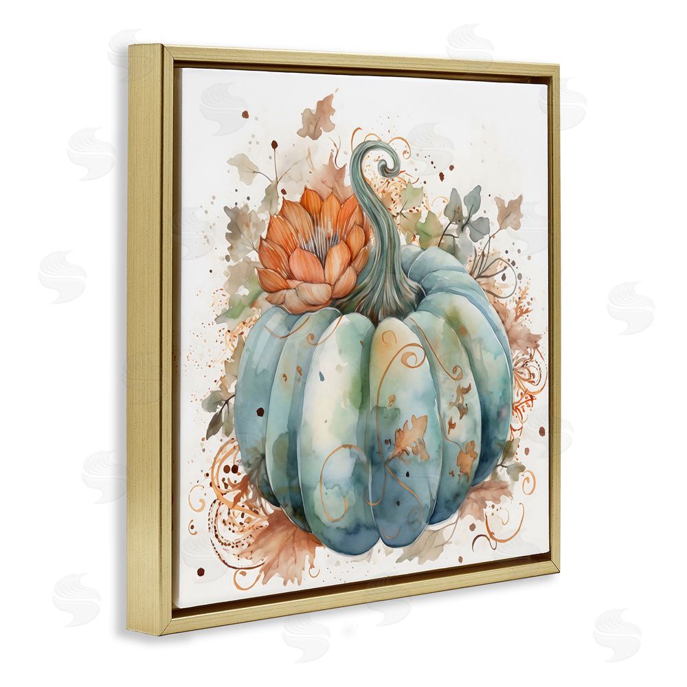 Creative Studio Boho Pumpkin & Blossom Gold Floating Frame Canvas Wall Art Print