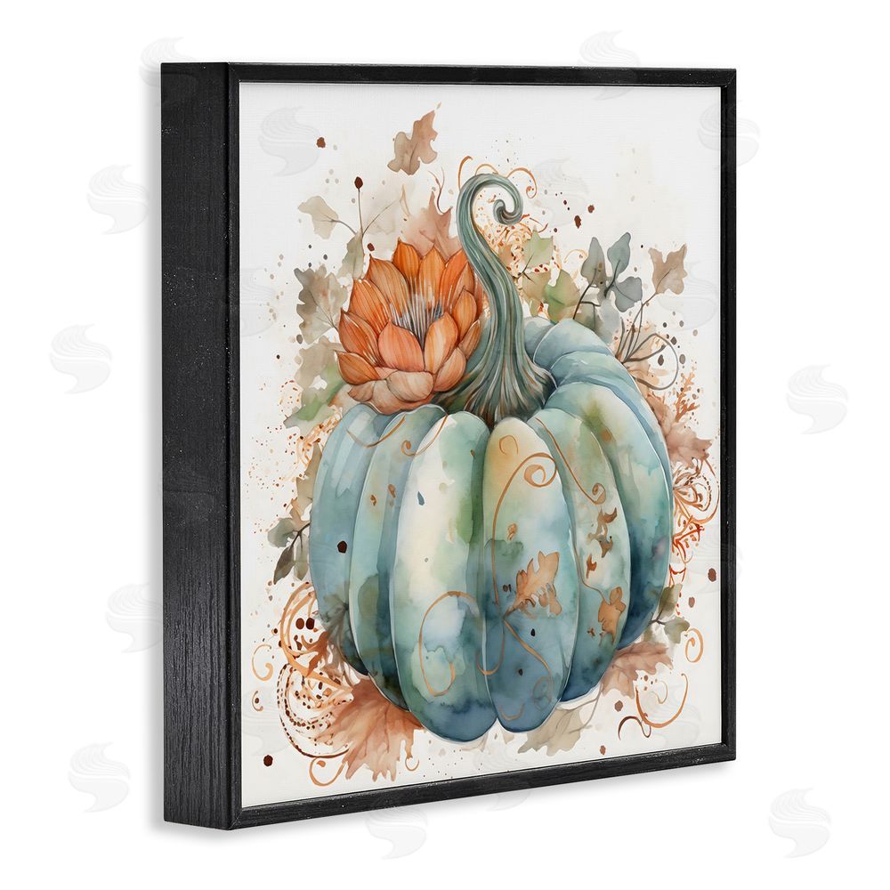 Creative Studio Boho Pumpkin & Blossom Black Framed Giclee Wall Art Print