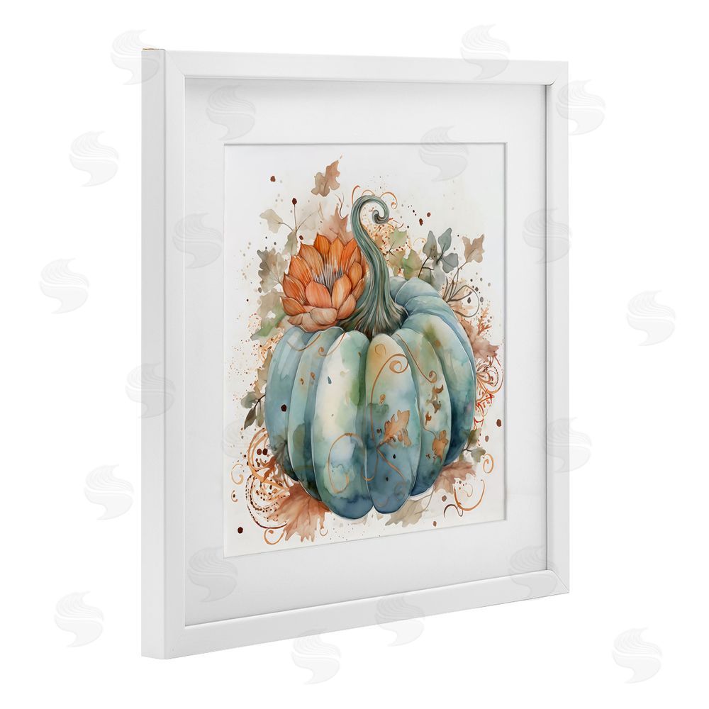 Creative Studio Boho Pumpkin & Blossom White Framed Print Under Glass with Mat Wall Art