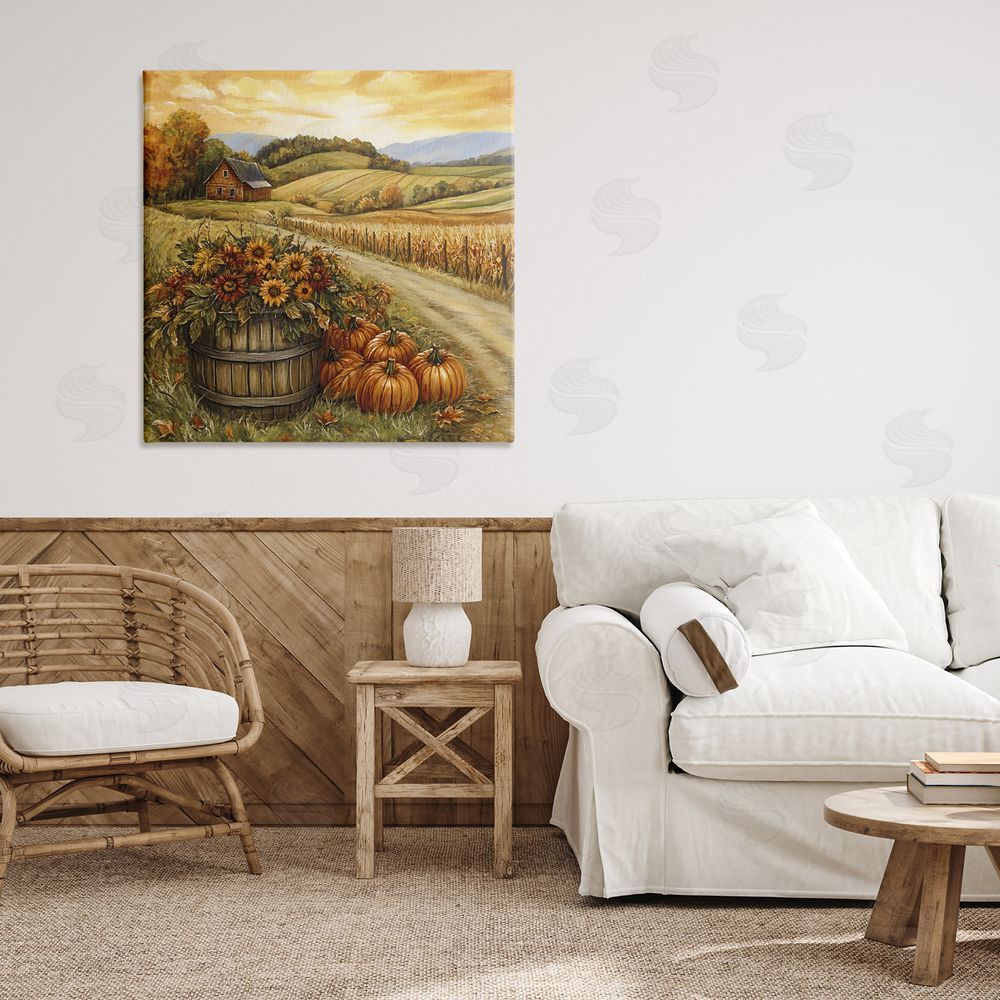 Creative Studio Pumpkin Farm & Sunflowers Canvas Art on Wall