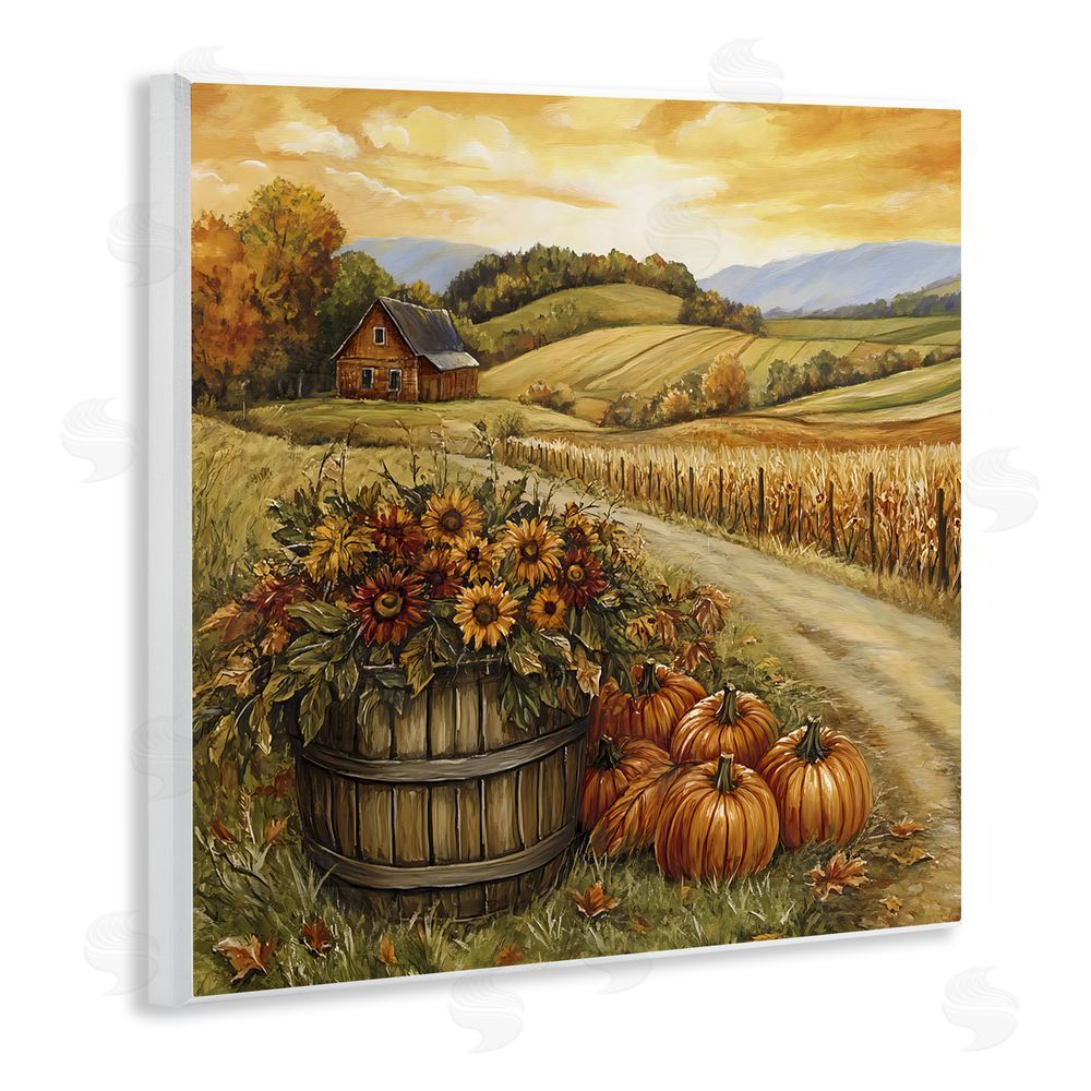 Creative Studio Pumpkin Farm & Sunflowers Wall Plaque Art Print