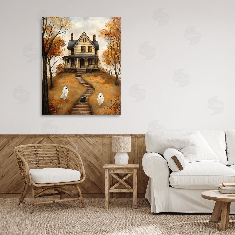 Creative Studio Cozy Halloween House Canvas Art on Wall