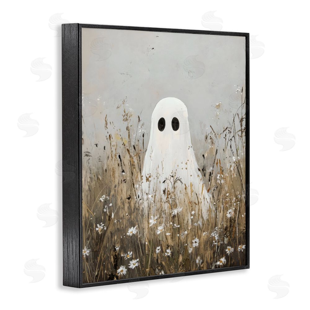 Creative Studio Ghost In Field of Wildflowers Black Framed Giclee Wall Art Print