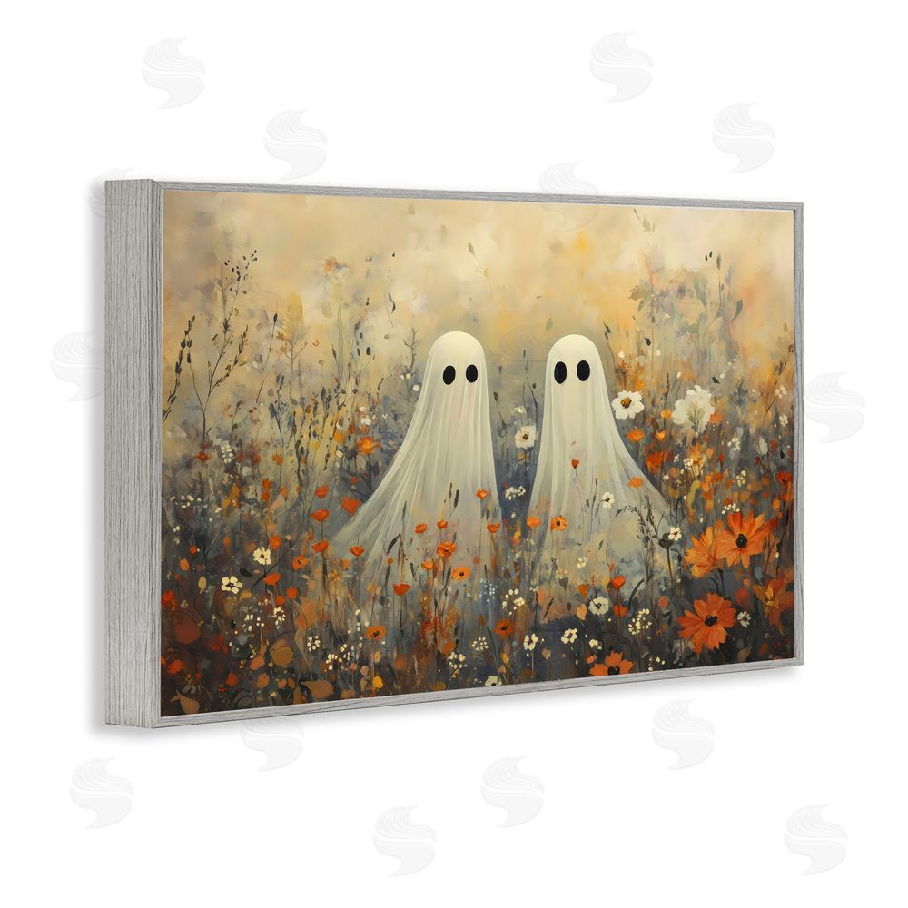 Creative Studio Ghost In Autumnal Meadow Gray Framed Giclee Wall Art Print