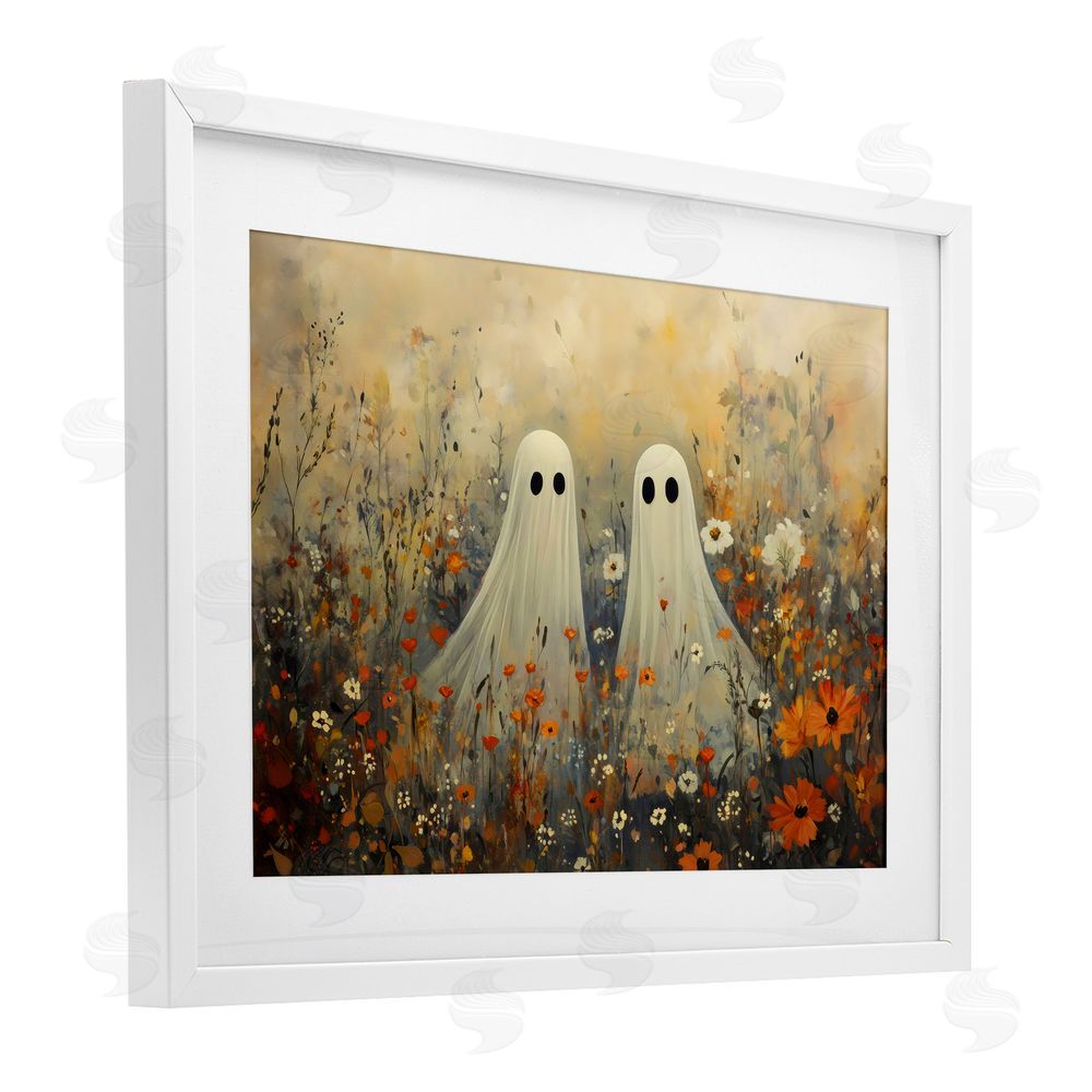 Creative Studio Ghost In Autumnal Meadow White Framed Print Under Glass with Mat Wall Art