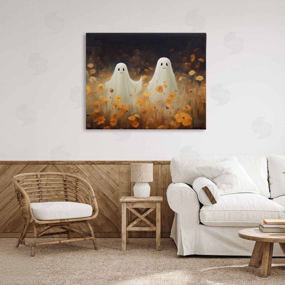 LSR Design Studio Smiling Ghosts in Poppy Field Canvas Art on Wall