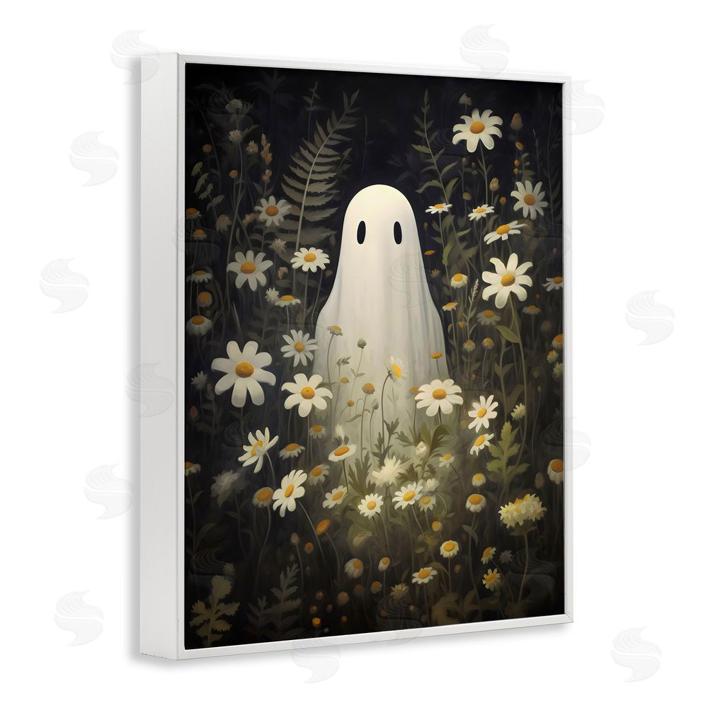 LSR Design Studio Daisy Field Ghost White Framed Giclee Wall Art Print