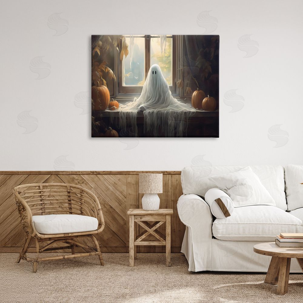 LSR Design Studio Ghost Sitting In Window Canvas Art on Wall