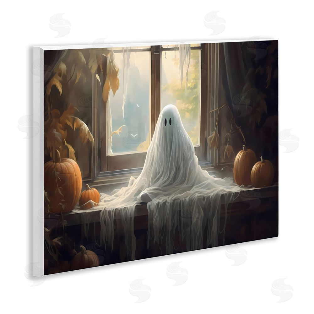 LSR Design Studio Ghost Sitting In Window Wall Plaque Art Print