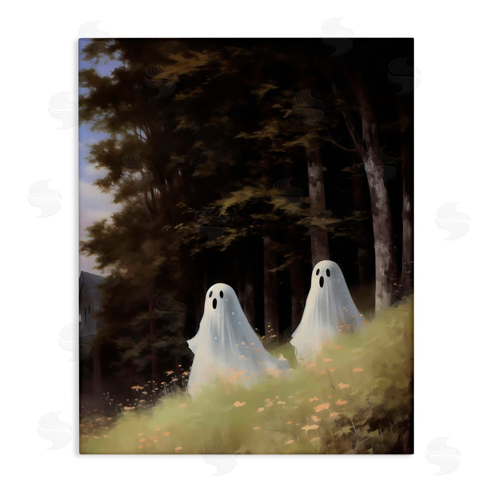 LSR Design Studio Haunted Morning Ghosts Canvas Wall Art Print