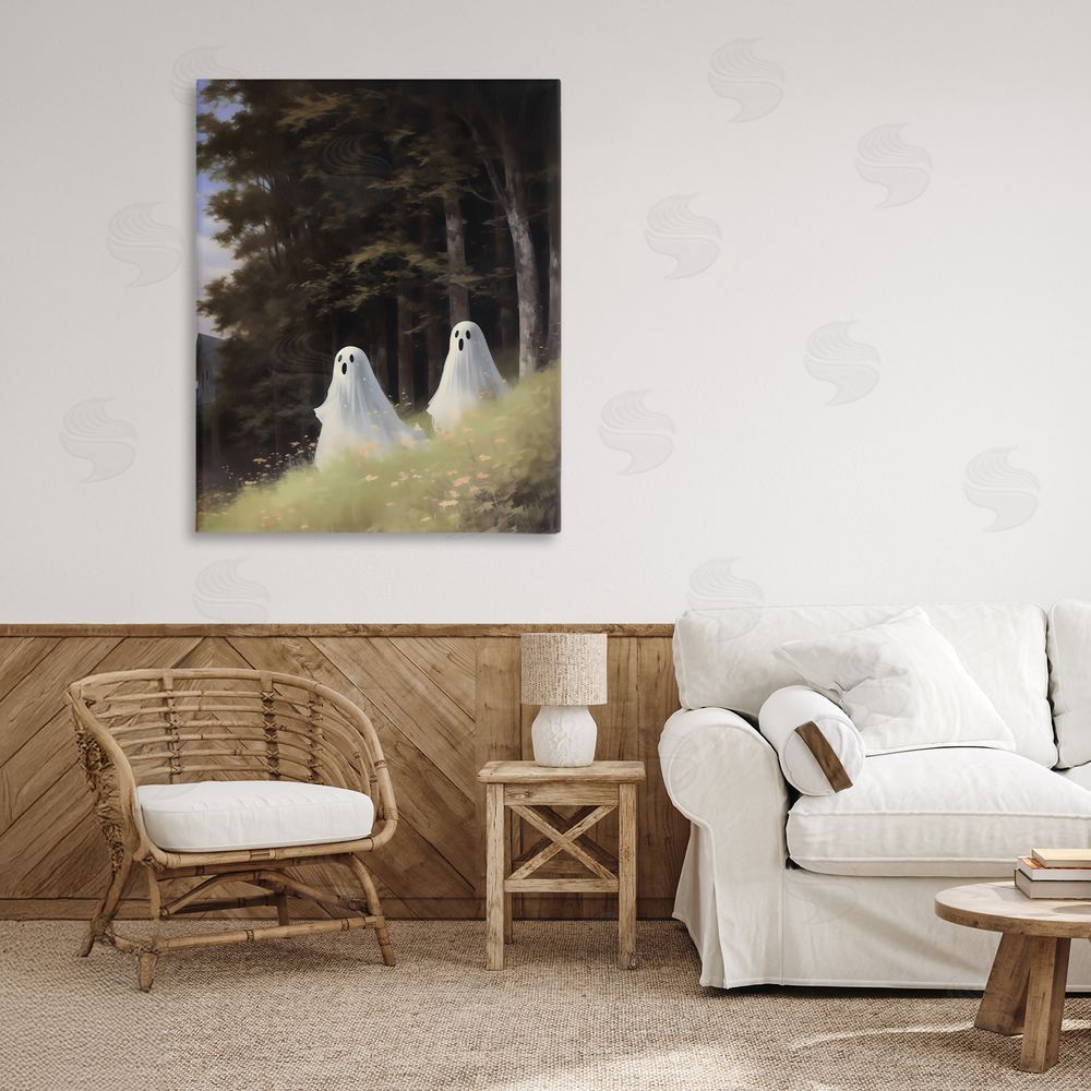 LSR Design Studio Haunted Morning Ghosts Canvas Art on Wall