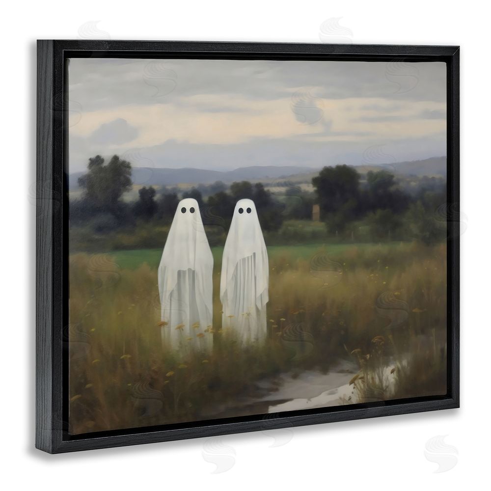 LSR Design Studio Ghost Duo in Field Black Floating Frame Canvas Wall Art Print