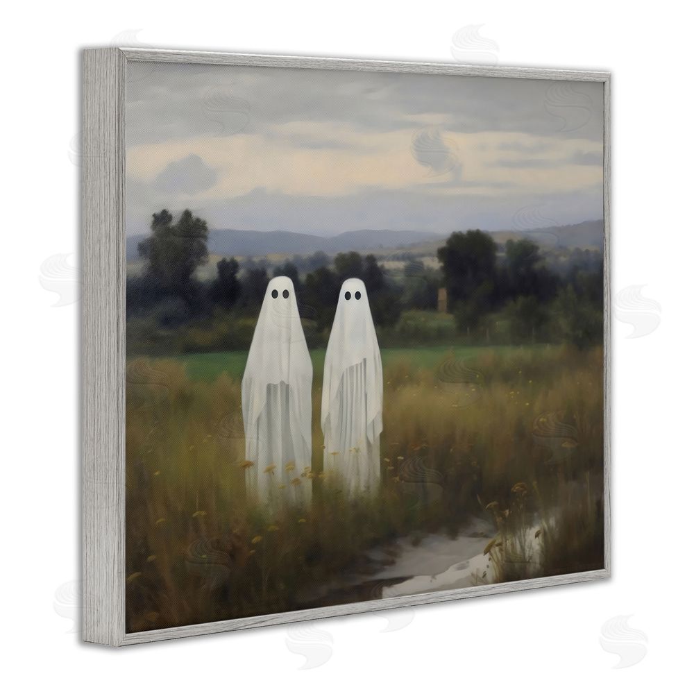 LSR Design Studio Ghost Duo in Field Gray Framed Giclee Wall Art Print