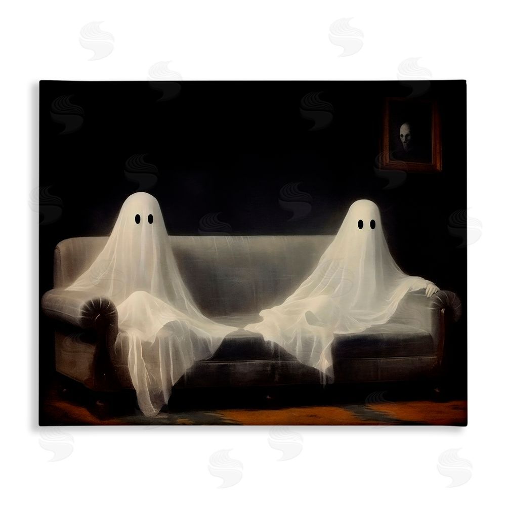 LSR Design Studio Spooky Couch Ghost Duo Canvas Wall Art Print