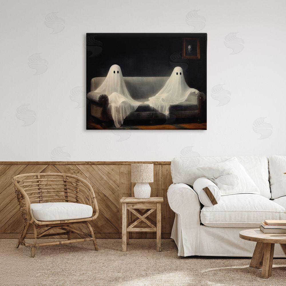 LSR Design Studio Spooky Couch Ghost Duo Canvas Art on Wall