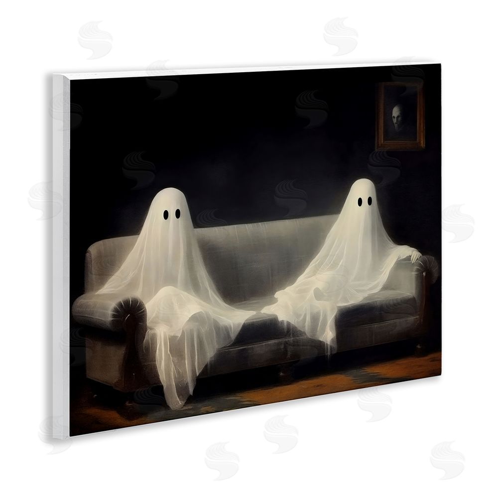 LSR Design Studio Spooky Couch Ghost Duo Wall Plaque Art Print
